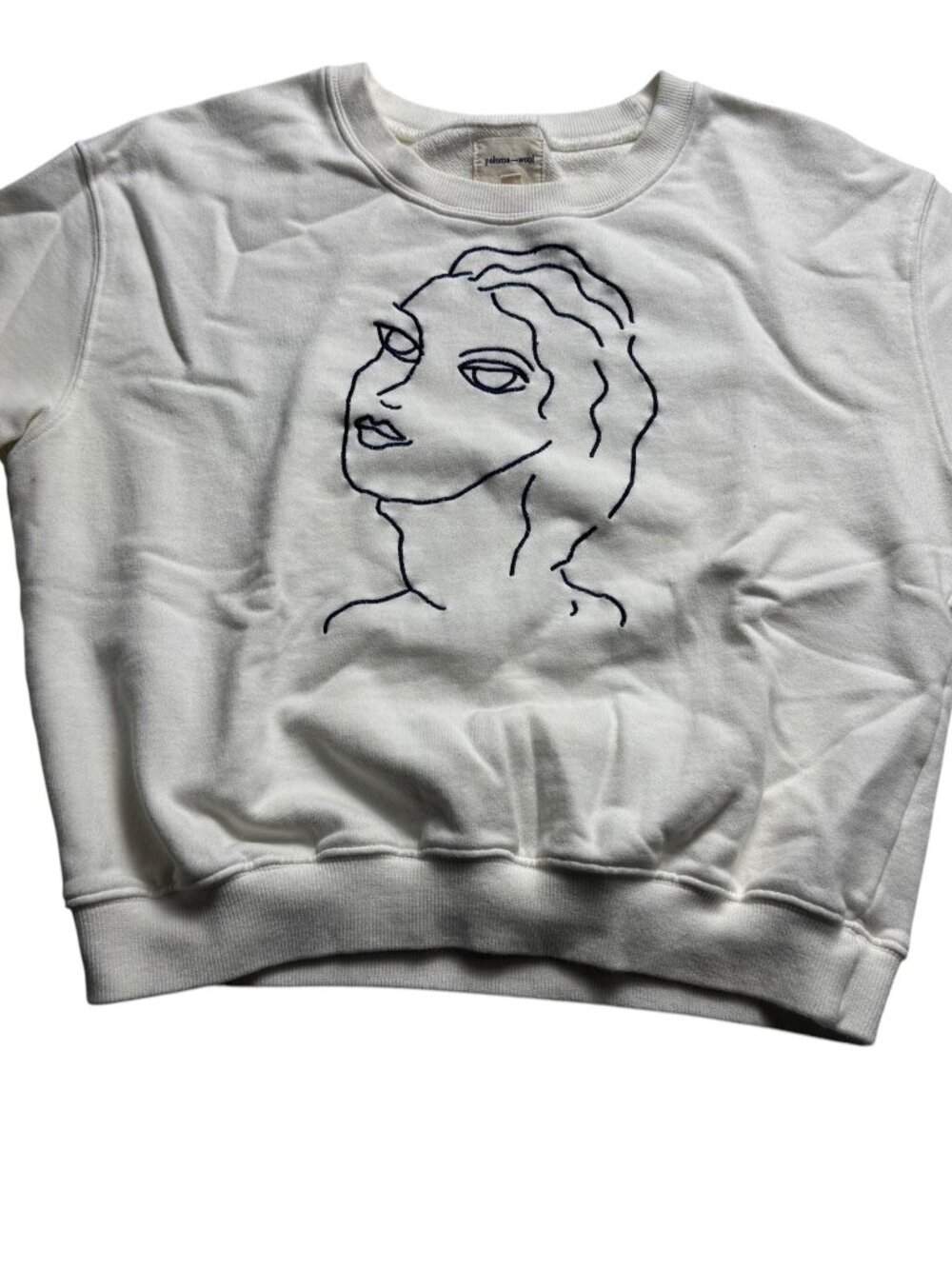 Paloma Wool Guiri I Sweatshirt S Tana Latorre Embroidered Face Off White